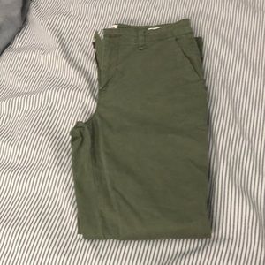High rise green girlfriend khaki pants